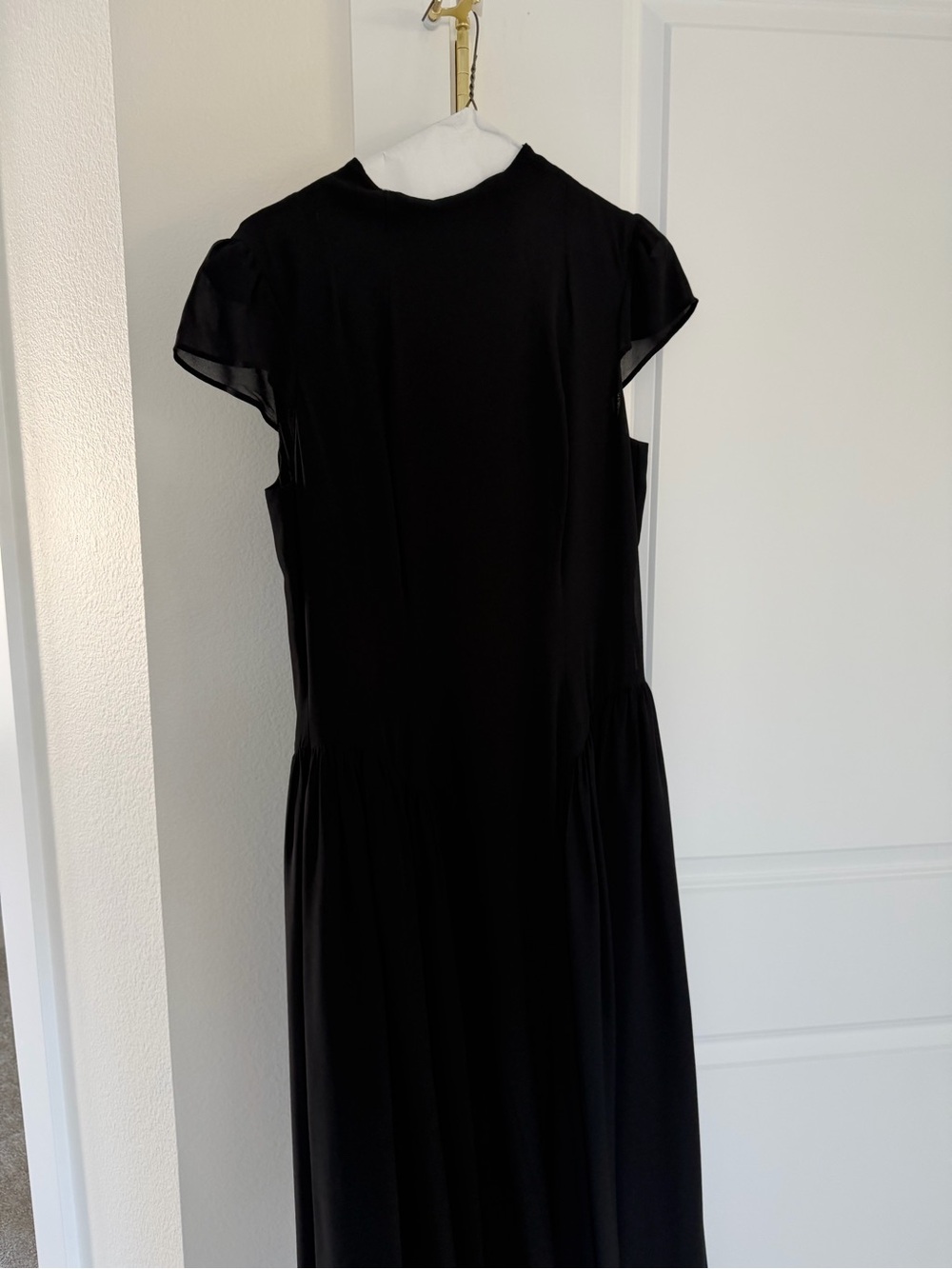 Reformation Black Midi Dress with Cap Sleeves